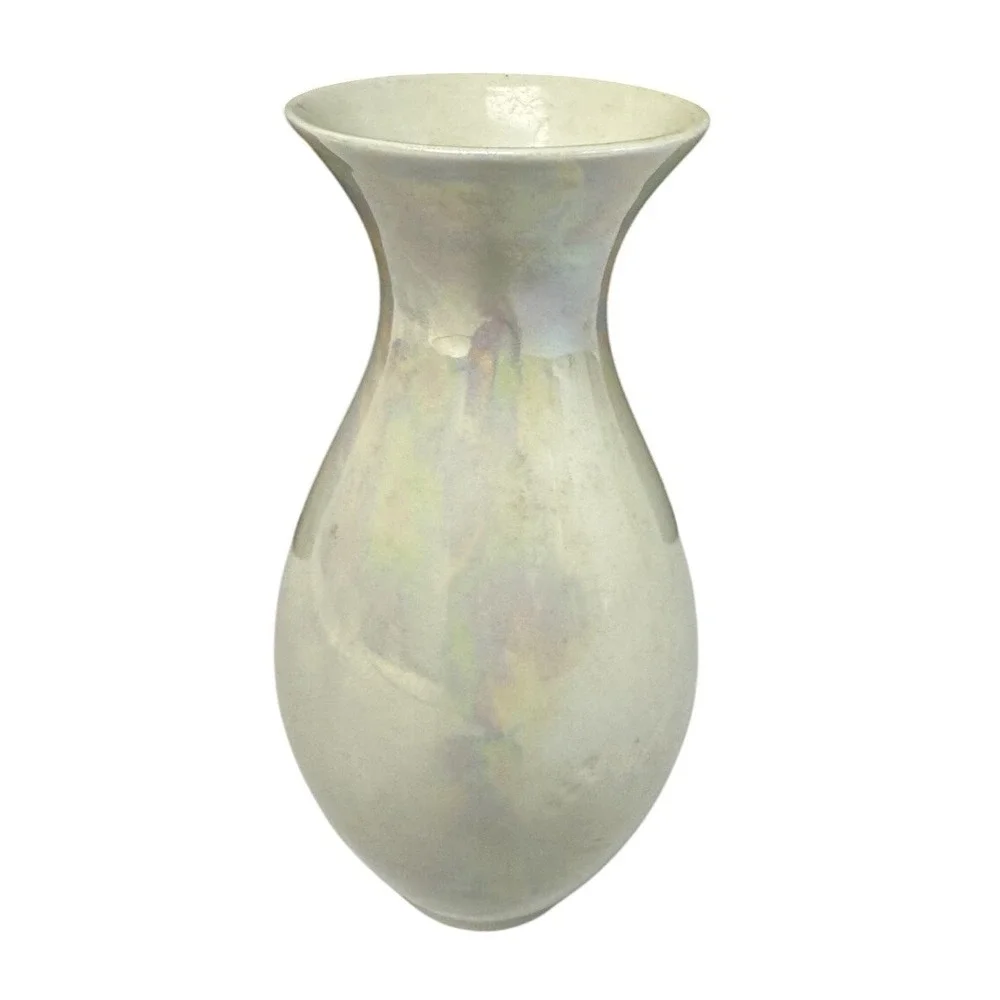 Vintage Floral Vase Iridescent Ceramic Roses Embossed Flower Bud‎ Vase Decor
